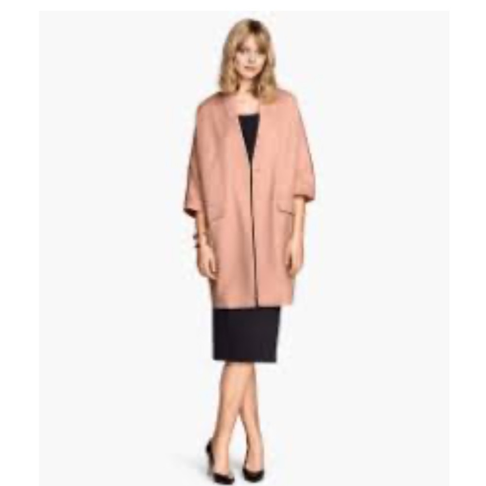H&M Salmon color short sleeve Cocoon Coat XS EUC